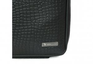 Vaku Luxos® CROCO SERIES Premium Collection for Macbook 13"|16" Refined Leather Sleeve with Strap highly durable - Black
